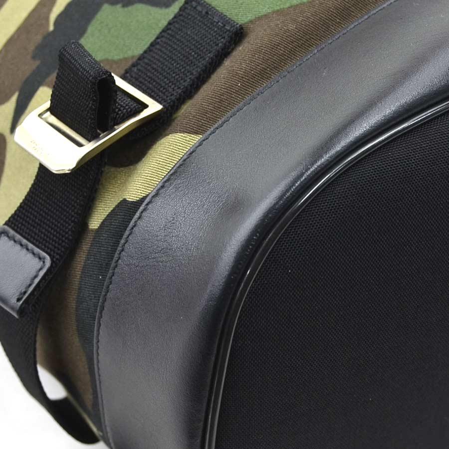 サンローラン SAINT LAURENT リュック キャンバス/レザー カーキ