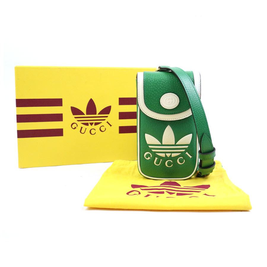 GUCCI adidas コラボ ラウンドポーチ ウォレット グリーン グッチ GUCCI adidas コラボ ラウンドポーチ ウォレット グリーン グッチ