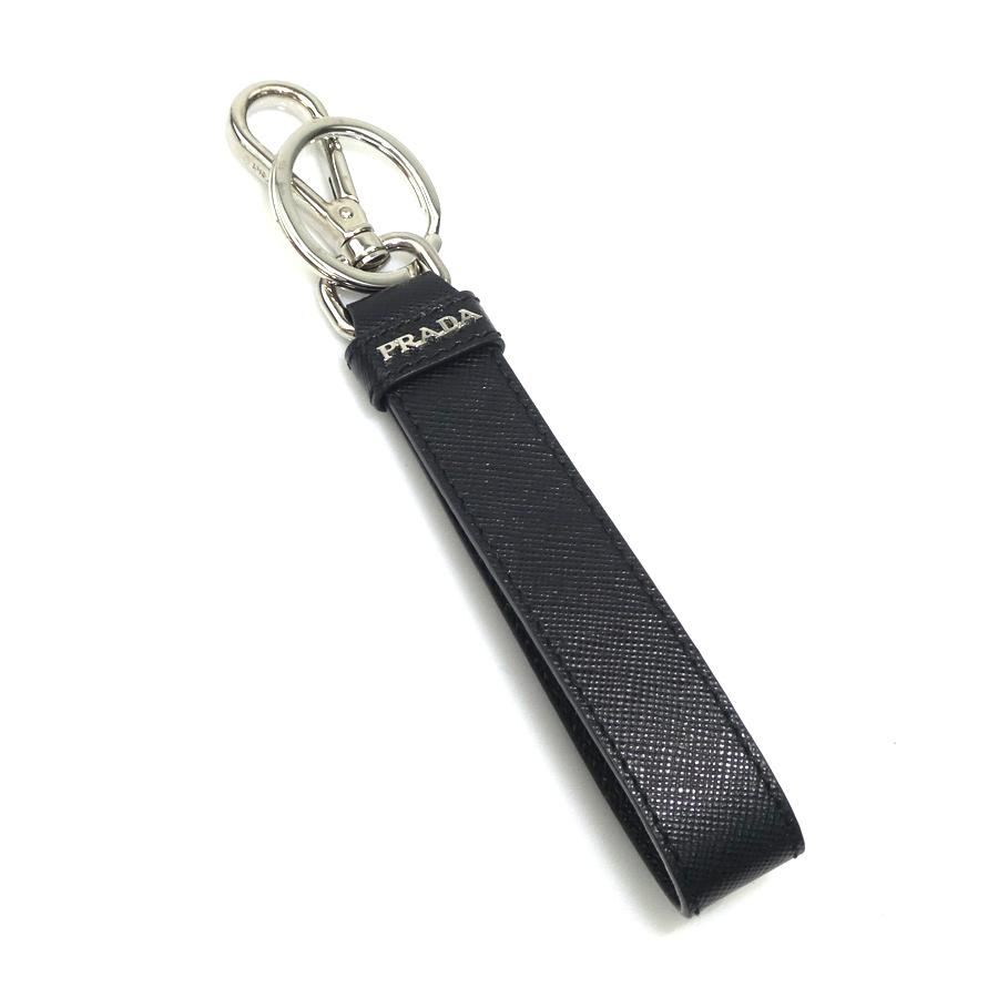 PRADA ブラックレザー キーリング PRADA（プラダ） キーリング レザー/メタル ブラック : ブランド