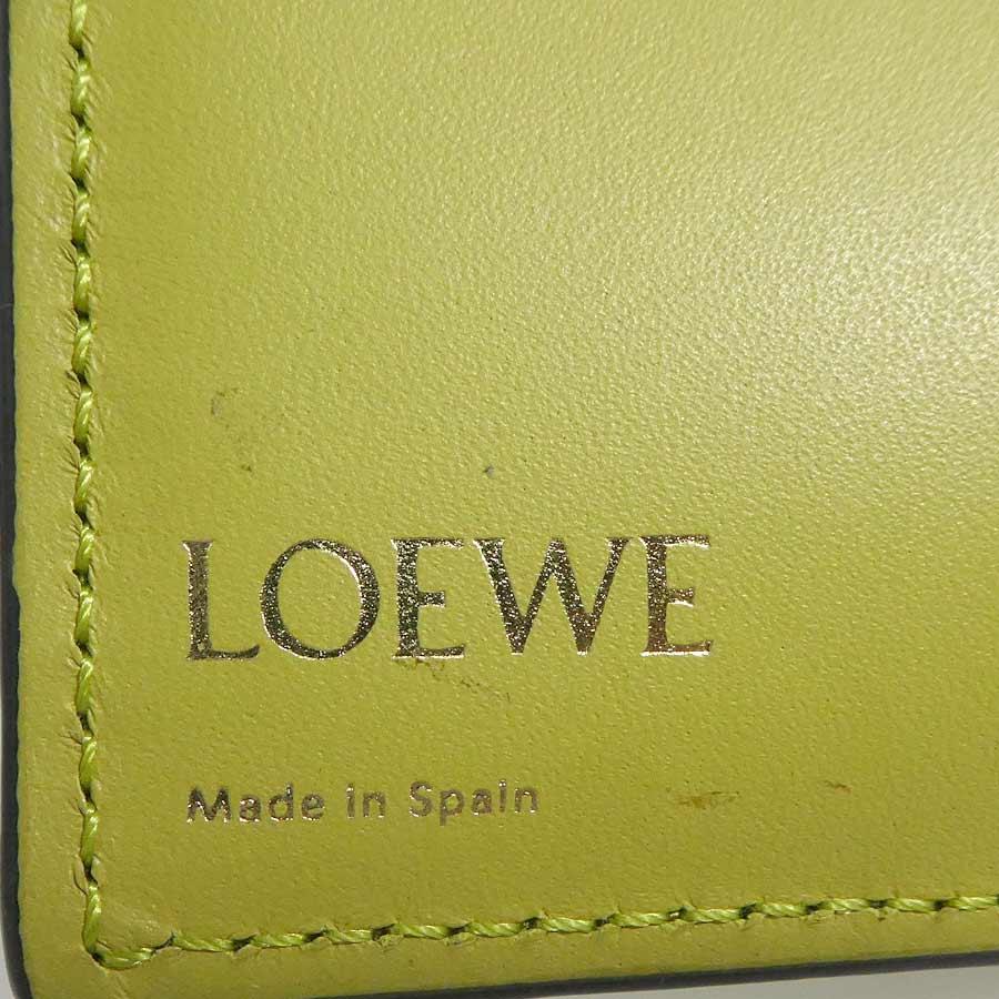 LOEWE（ロエベ） 三つ折り財布 レザー イエローグリーン : ブランド