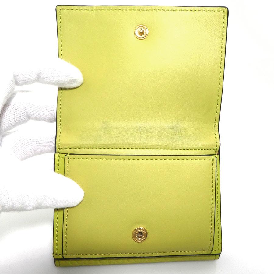 LOEWE（ロエベ） 三つ折り財布 レザー イエローグリーン : ブランド