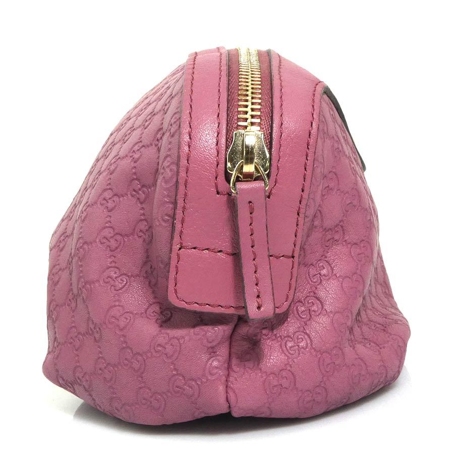 GUCCI（グッチ） ポーチ マイクログッチシマ レザー ピンク : ブランド