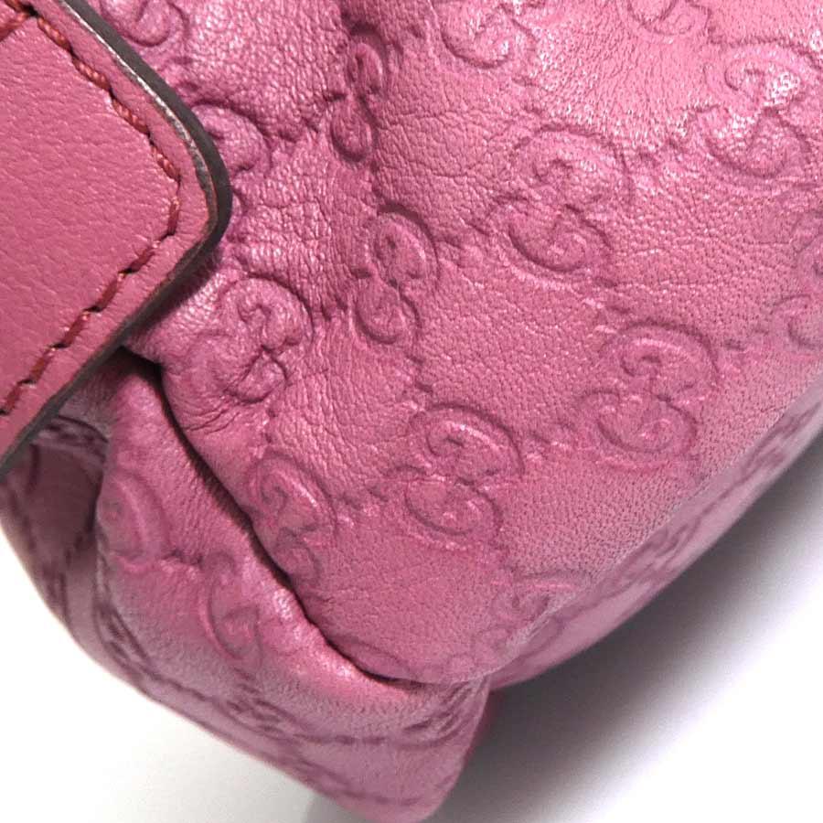 GUCCI（グッチ） ポーチ マイクログッチシマ レザー ピンク : ブランド