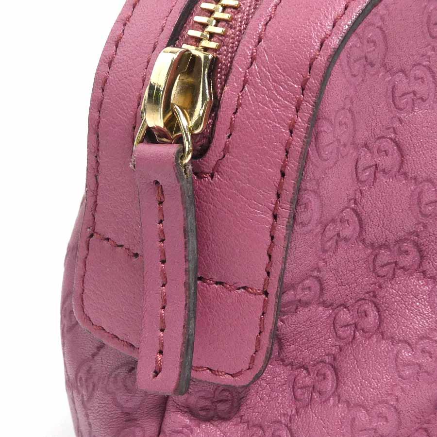 GUCCI（グッチ） ポーチ マイクログッチシマ レザー ピンク : ブランド