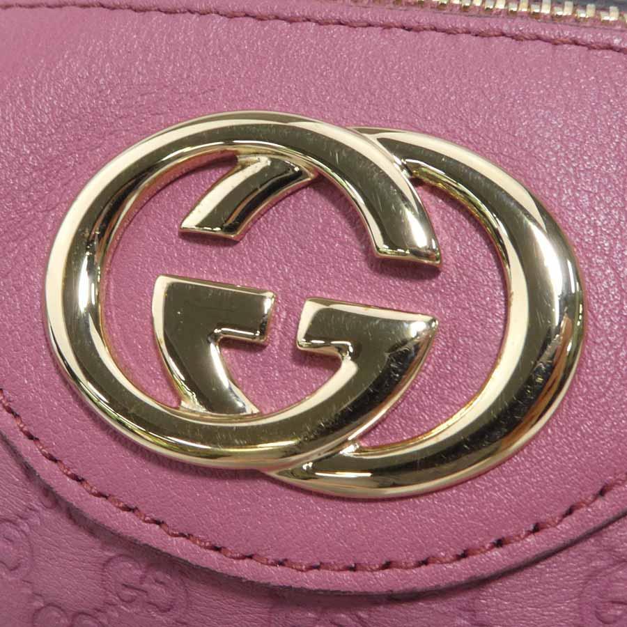 GUCCI（グッチ） ポーチ マイクログッチシマ レザー ピンク : ブランド