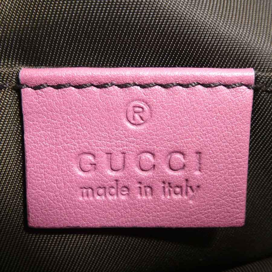 GUCCI（グッチ） ポーチ マイクログッチシマ レザー ピンク : ブランド