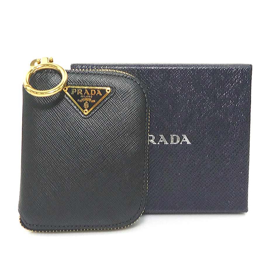 PRADA（プラダ） ポーチ 折りたたみポーチ レザー/ナイロン ブラック 