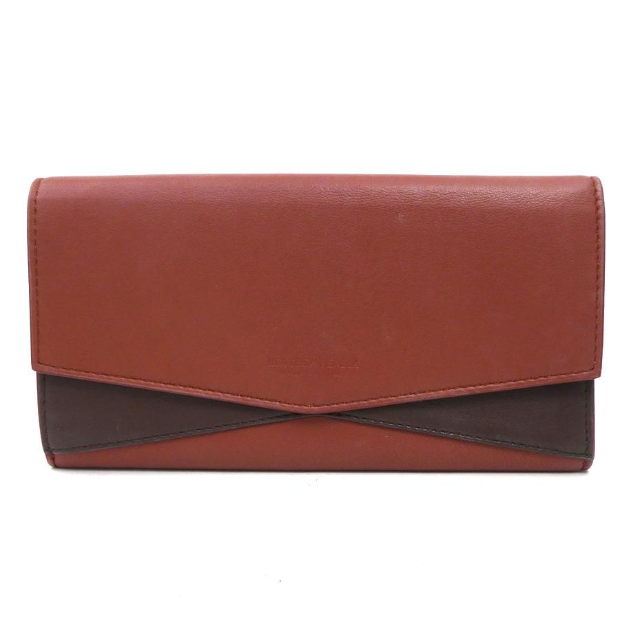 BOTTEGA VENETA ブラウンレザー長財布 ボッテガヴェネタ BOTTEGAVENETA 長財布 レザー ブラウン : ブランド