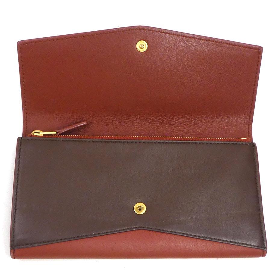 ボッテガヴェネタ ウォレットコード　美品　ブラウン ボッテガヴェネタ BOTTEGAVENETA 長財布 レザー ブラウン : ブランド