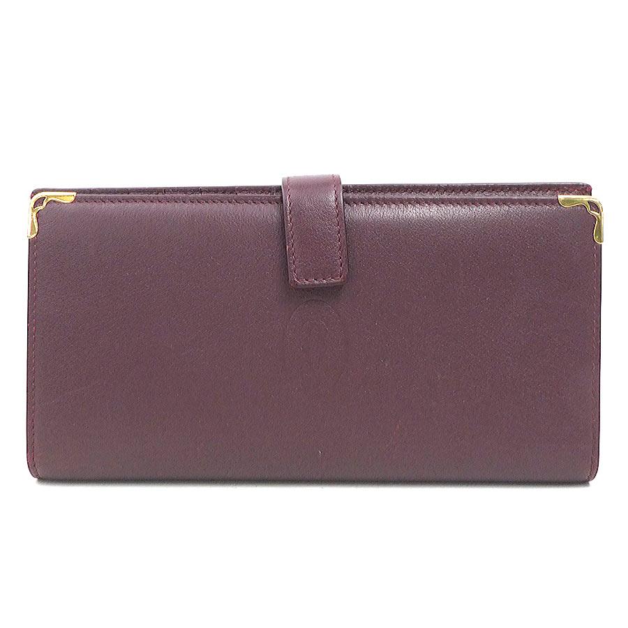 Cartier（カルティエ） 二つ折り長財布 マストライン レザー ボルドー