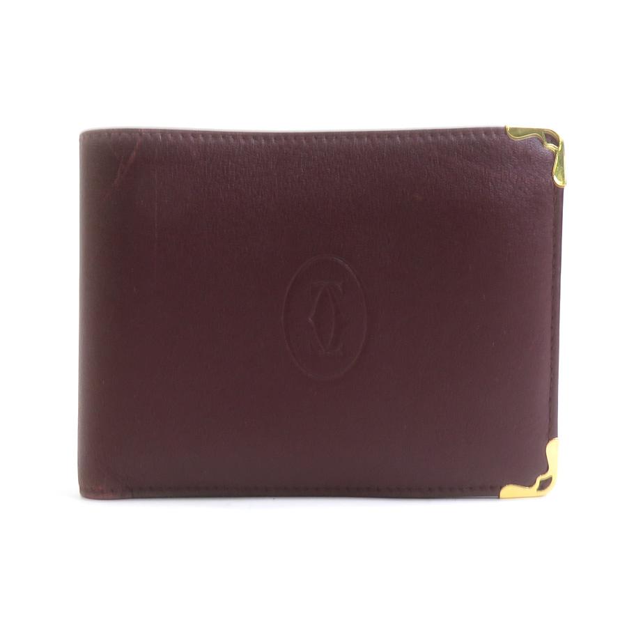 Cartier（カルティエ） 二つ折り財布 マストライン レザー ボルドー