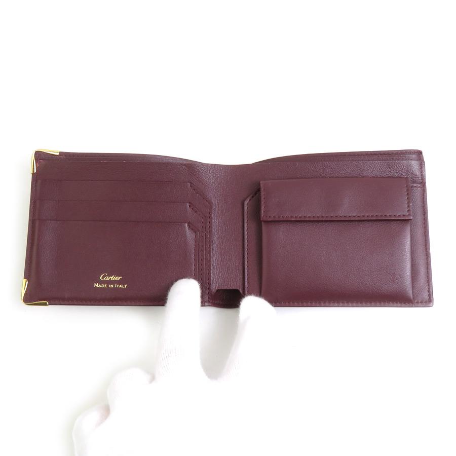Cartier（カルティエ） 二つ折り財布 マストライン レザー ボルドー