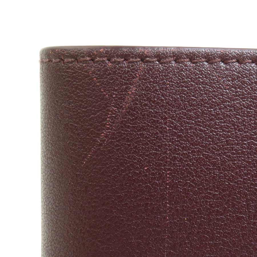 Cartier（カルティエ） 二つ折り財布 マストライン レザー ボルドー