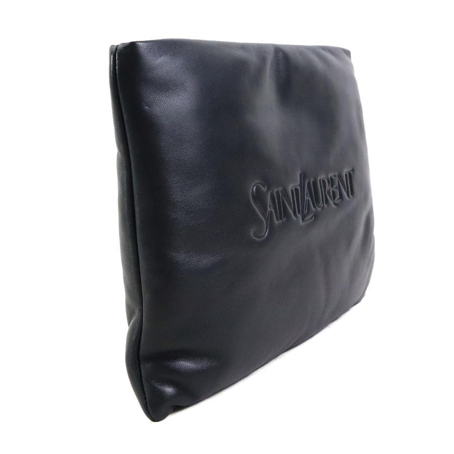 サンローラン SAINT LAURENT クラッチバッグ レザー ブラック