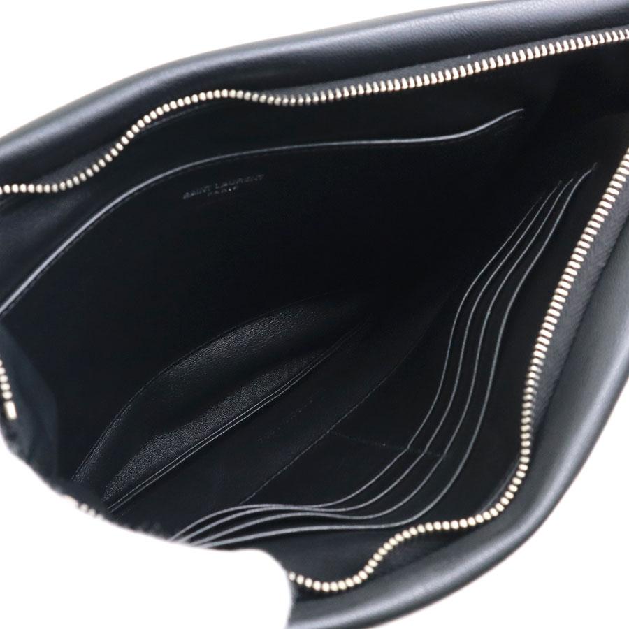 サンローラン SAINT LAURENT クラッチバッグ レザー ブラック