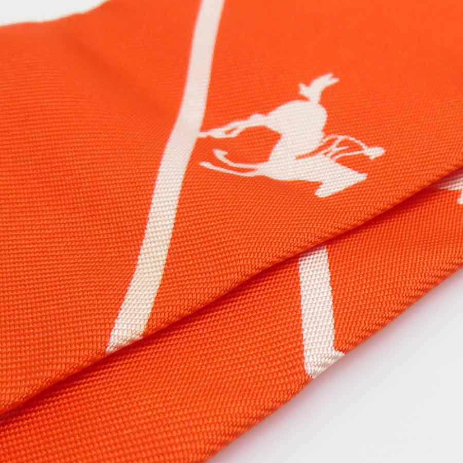 HERMES ツイリー スカーフ シルク100% オレンジ HERMES（エルメス） スカーフ ツイリー シルク オレンジ : ブランド
