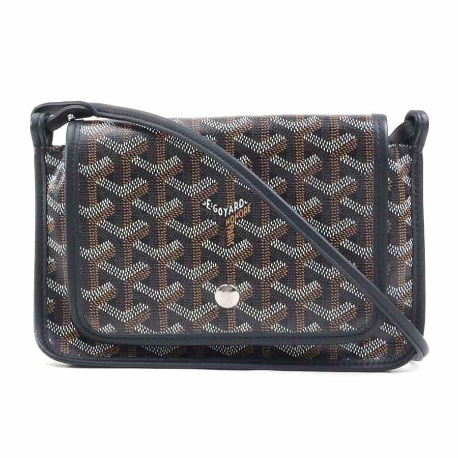 ゴヤール GOYARD ショルダーバッグ プリュメ PVCコーティングキャンバス ブラック レディース 送料無料【中古】 90033g GOYARD（ゴヤール） ショルダーバッグ プリュメ PVCコーティング