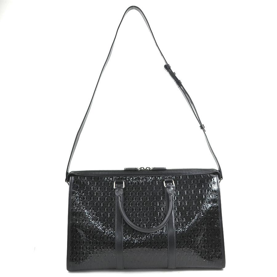サンローラン SAINT LAURENT ボストンバッグ パテントレザー ブラック