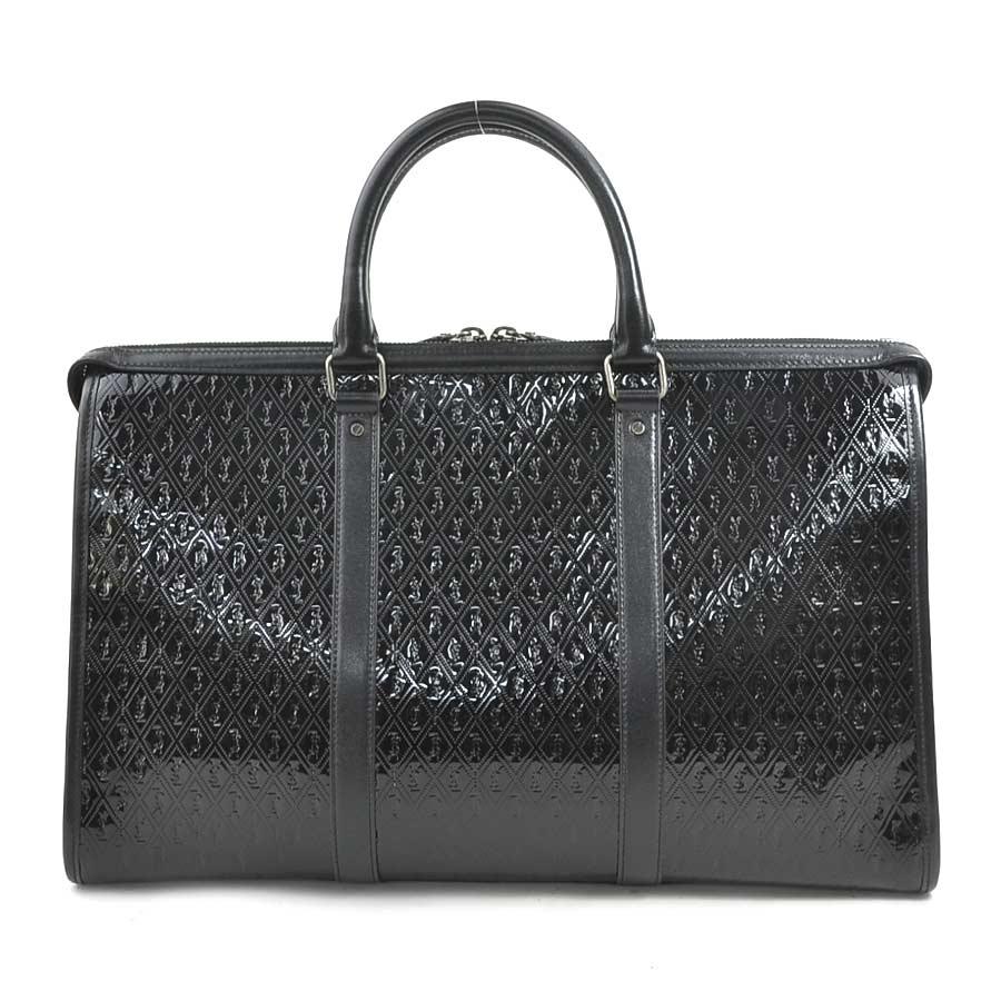 【未使用美品】SAINT LAURENT 本革 パテント BLACK 37 サンローラン SAINT LAURENT ボストンバッグ パテントレザー ブラック