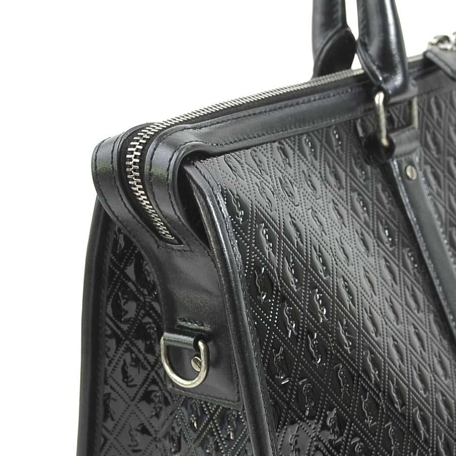 サンローラン SAINT LAURENT ボストンバッグ パテントレザー ブラック