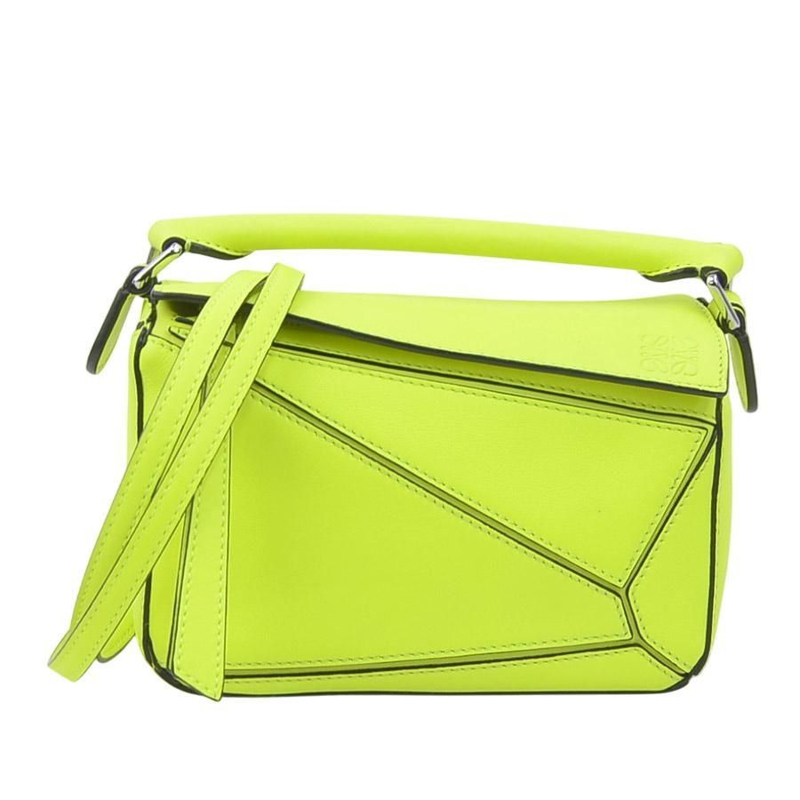 LOEWE（ロエベ） ショルダーバッグ パズル ミニ レザー ネオンイエロー
