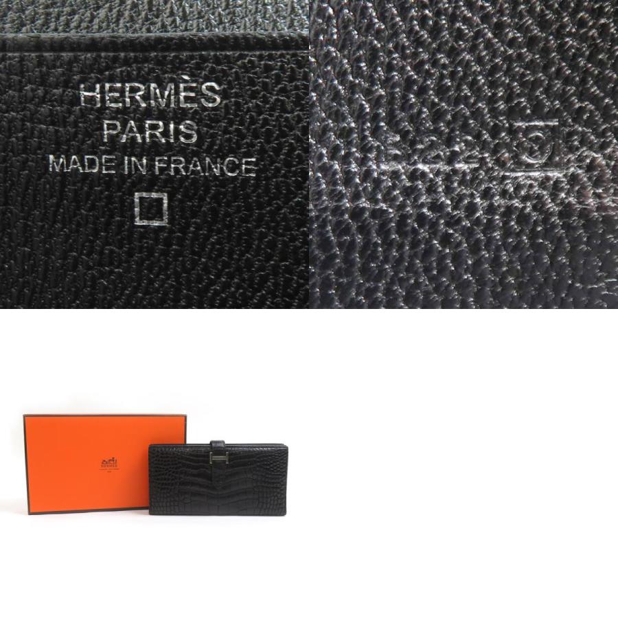 HERMES（エルメス） 二つ折り長財布 ベアンスフレ アリゲーター