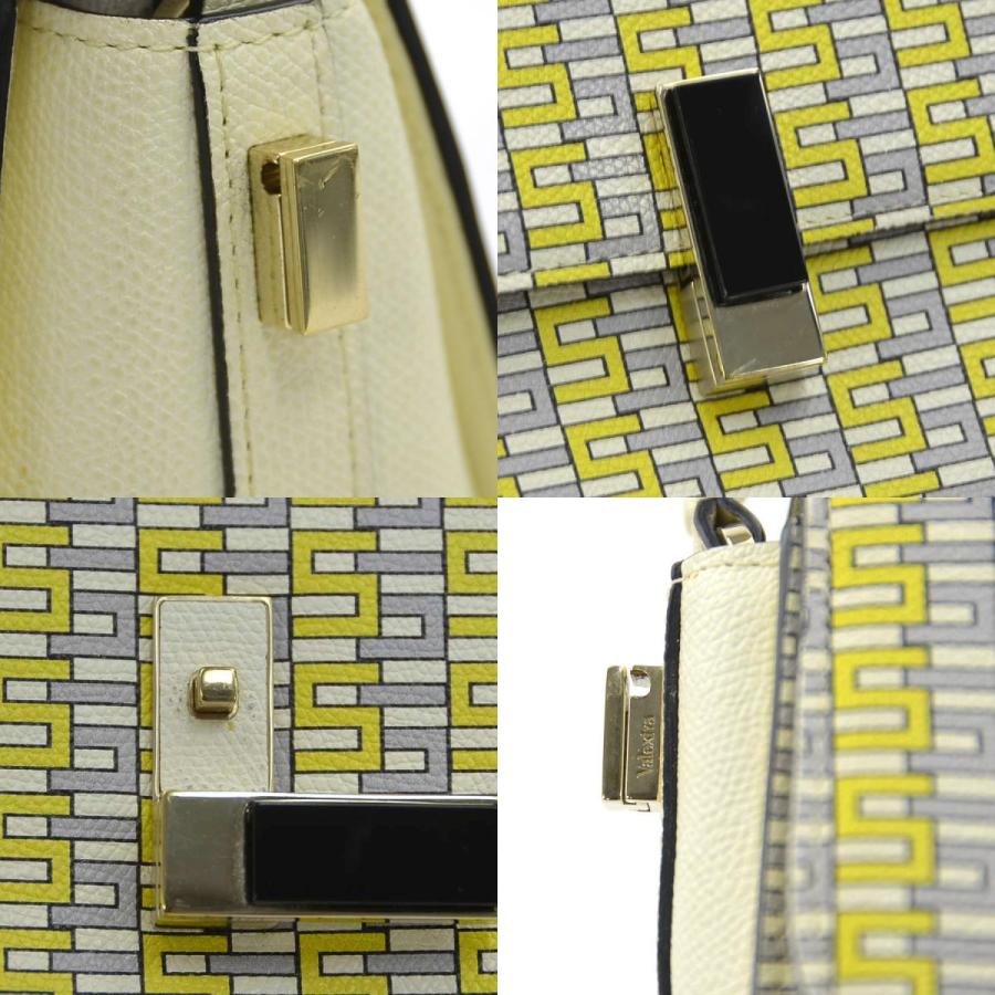 Valextra ヴァレクストラ イジィデ クロスボディ ハンドバッグ ショルダーバッグ イエロー×グレー×アイボリー 14063 レディース【中古】 90174g Valextra（ヴァレクストラ） ハンドバッグ ショルダーバッグ イジィデ