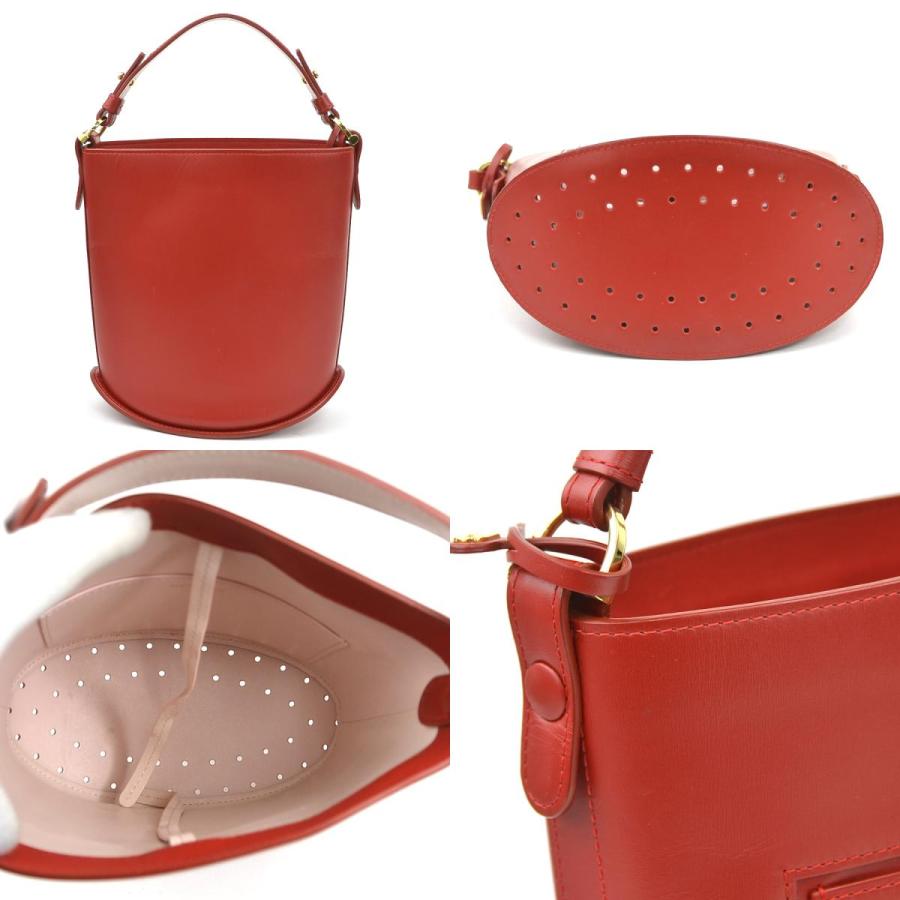 デルヴォー DELVAUX ハンドバッグ パン ミニ バケット レザー レッド