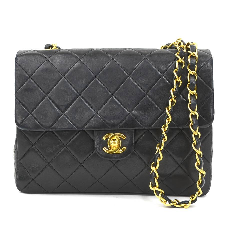 CHANEL（シャネル） ショルダーバッグ マトラッセ ラムスキン ブラック