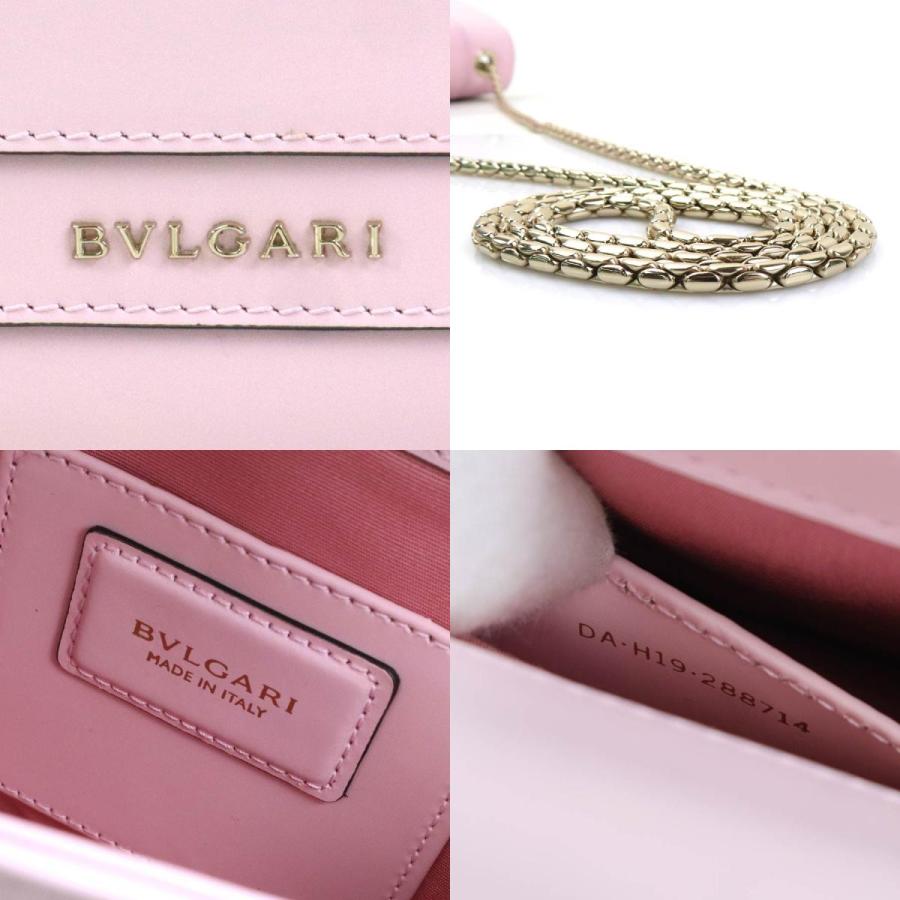 ブルガリ　BVLGARI ピンク サテンクラッチバッグ チェーンストラップ BVLGARI（ブルガリ） ショルダーバッグ セルペンティ フォーエバー