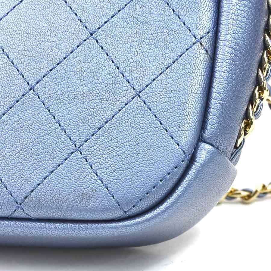 CHANEL（シャネル） ショルダーバッグ レザー メタリックブルー