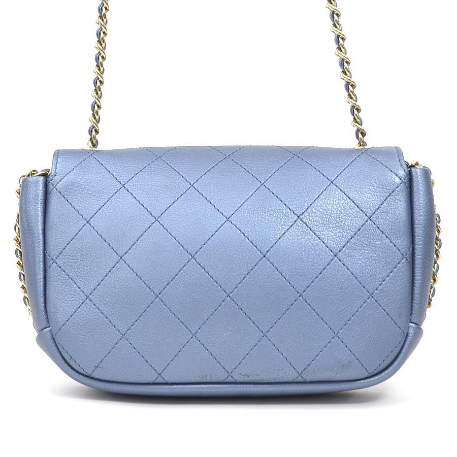 CHANEL（シャネル） ショルダーバッグ レザー メタリックブルー