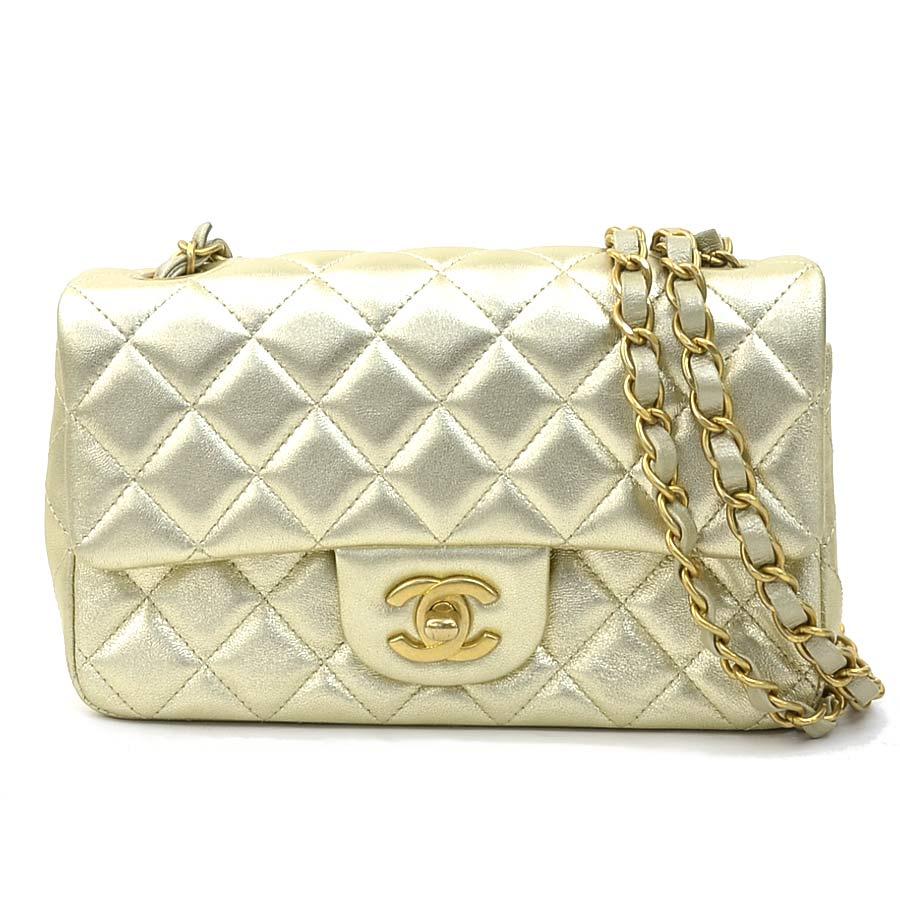 CHANEL（シャネル） ショルダーバッグ レザー ゴールド : ブランド