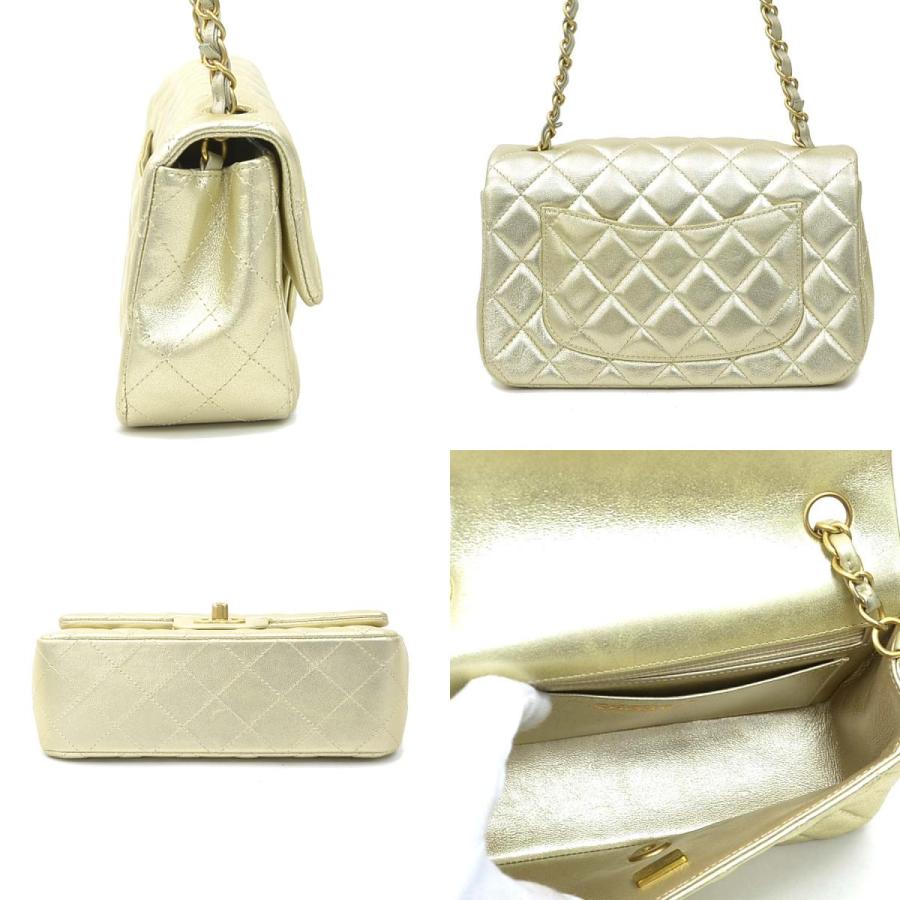 CHANEL シャネル ショルダーバッグ ゴールド 14068 レディース【中古】 90208a CHANEL（シャネル） ショルダーバッグ レザー ゴールド : ブランド