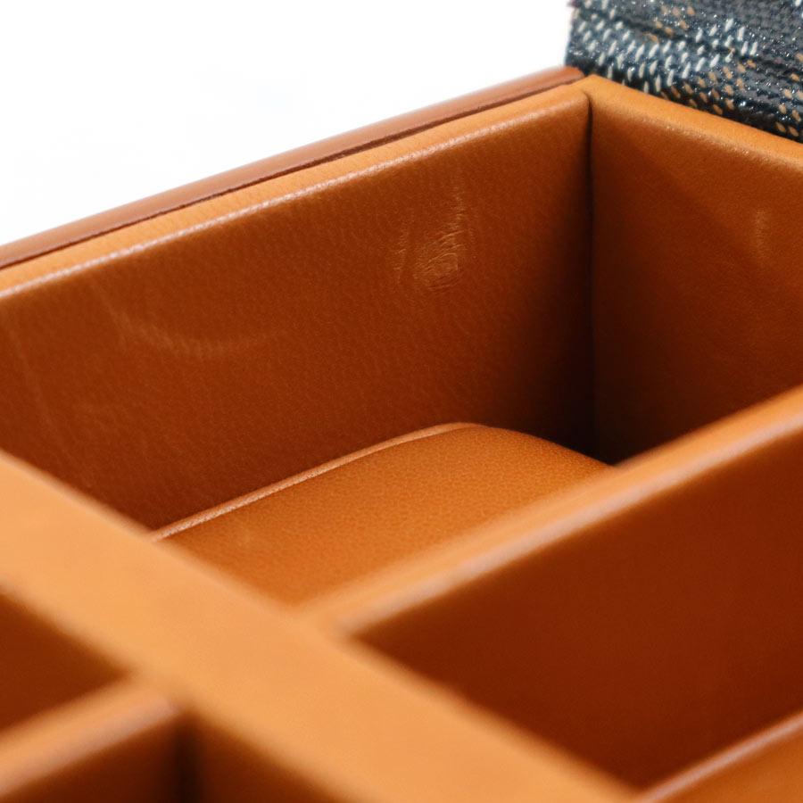 ゴヤール GOYARD  ウォッチケース 腕時計ケース PVCコーティングキャンバス/レザー ブラック×ブラウンの画像