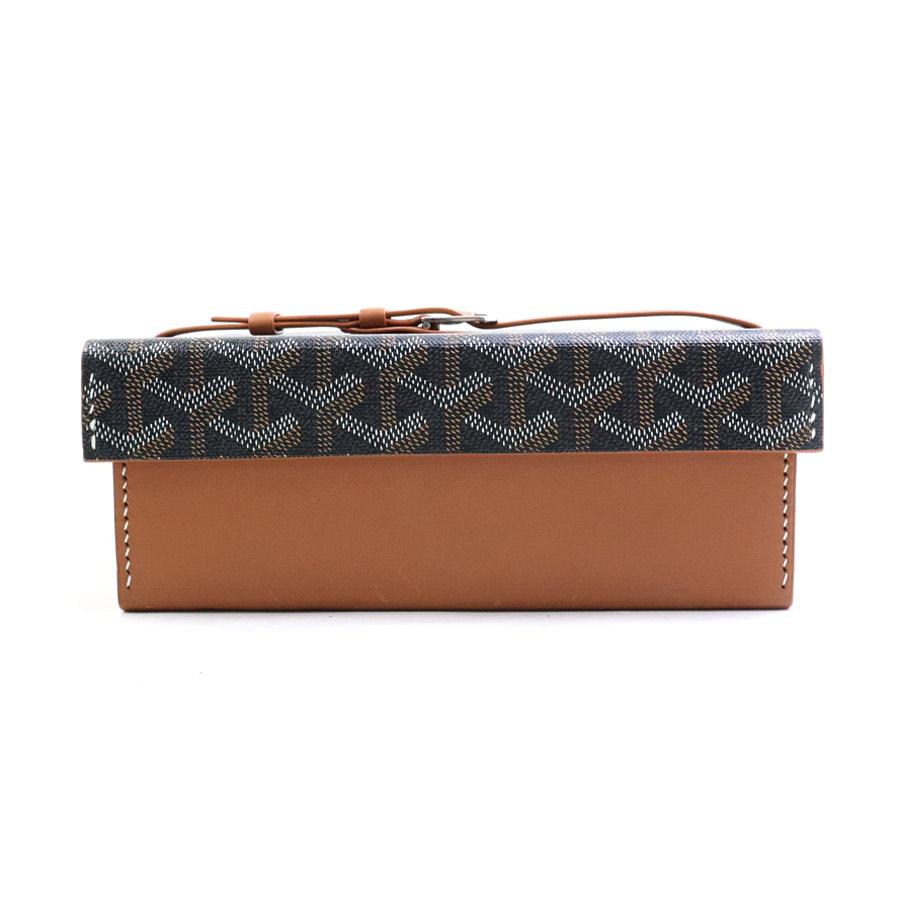 ゴヤール GOYARD  ウォッチケース 腕時計ケース PVCコーティングキャンバス/レザー ブラック×ブラウンの画像