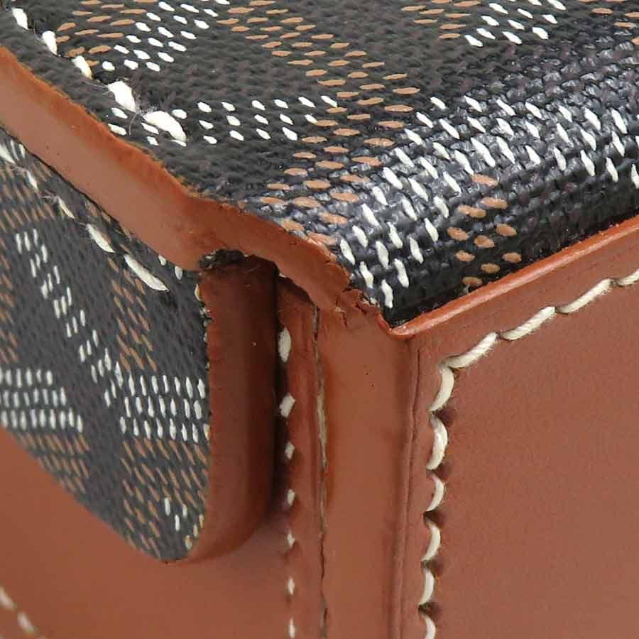 ゴヤール GOYARD  ウォッチケース 腕時計ケース PVCコーティングキャンバス/レザー ブラック×ブラウンの画像