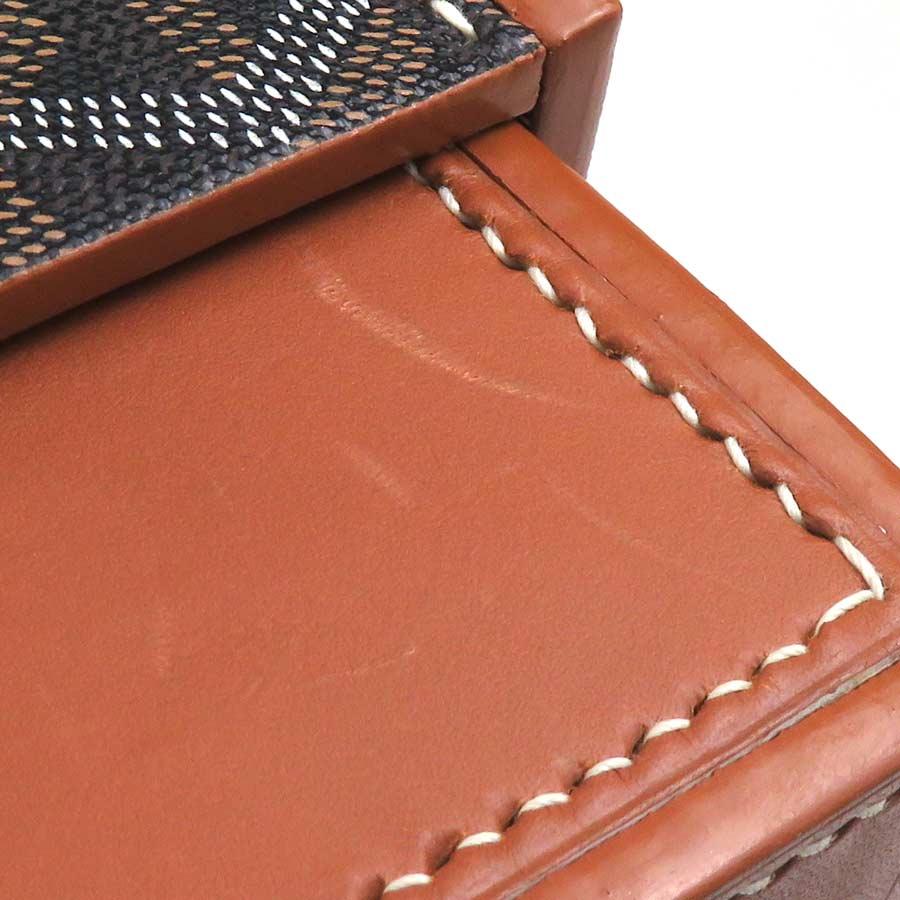 ゴヤール GOYARD  ウォッチケース 腕時計ケース PVCコーティングキャンバス/レザー ブラック×ブラウンの画像