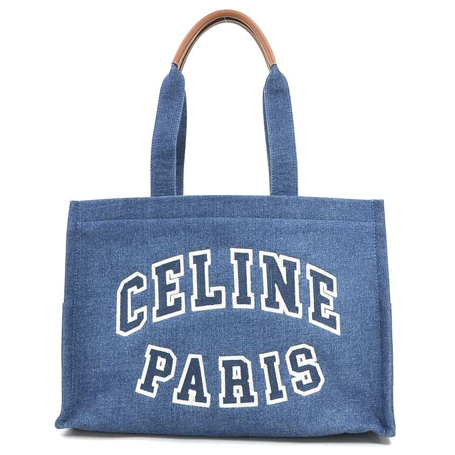 CELINE（セリーヌ） トートバッグ ラージ カバ デニム ブルー
