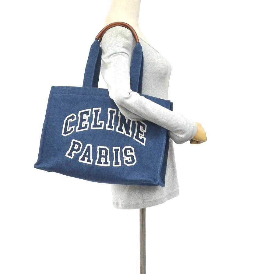 CELINE（セリーヌ） トートバッグ ラージ カバ デニム ブルー