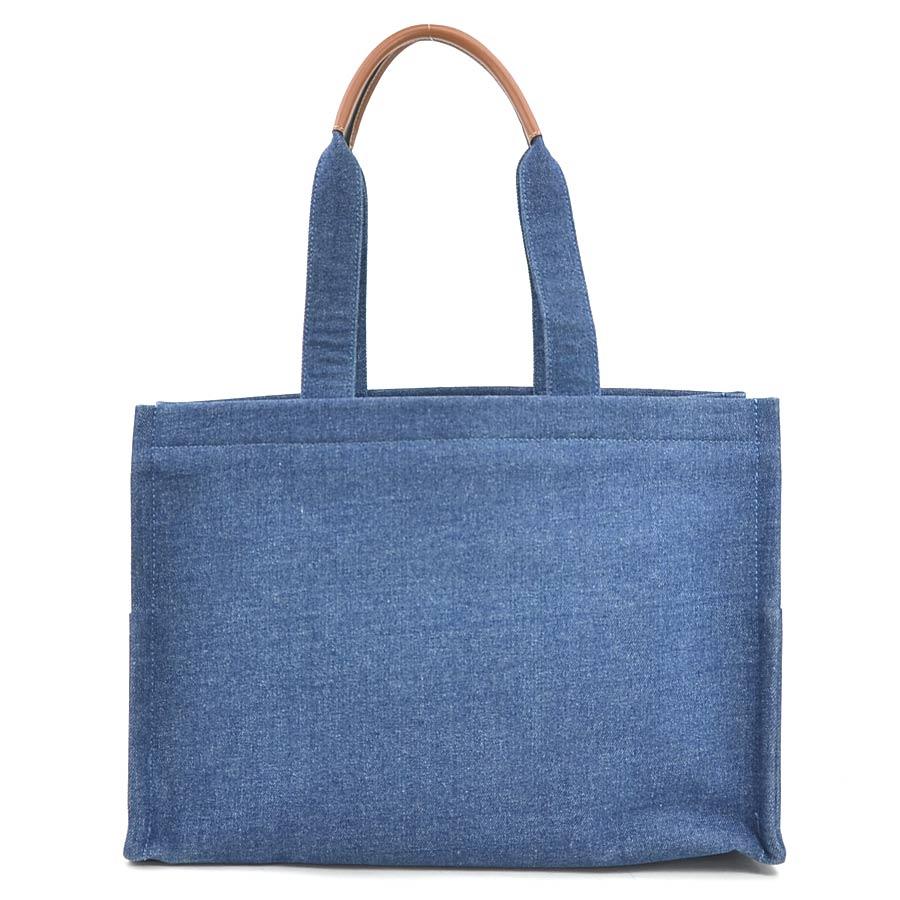 CELINE（セリーヌ） トートバッグ ラージ カバ デニム ブルー