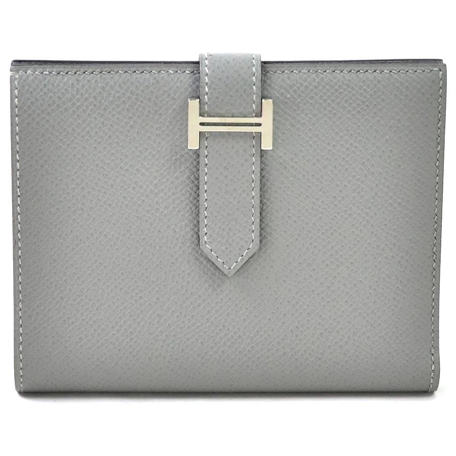 美品 エルメス Hermes 二つ折り財布 ベアンコンパクト エプソン グリアスファルト Thecharlienoble Com