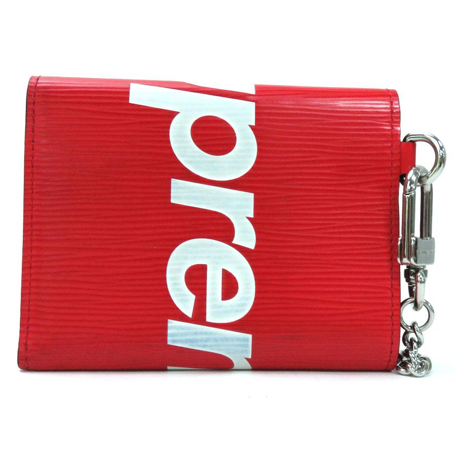 シュプリームルイヴィトンウォレットチェーンエピ三つ折り財布