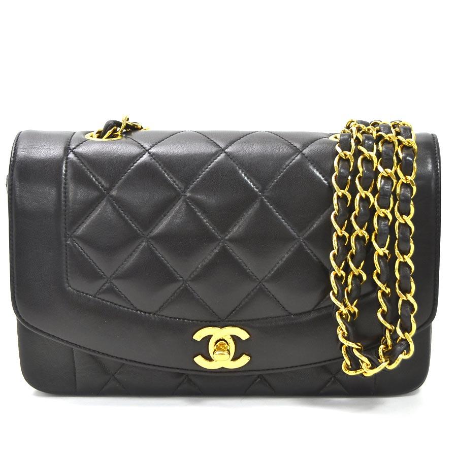 シャネル CHANEL ショルダーバッグ チェーンショルダーバッグ ココマーク マトラッセ ダイアナ22 ラムスキン ブラック 99256f