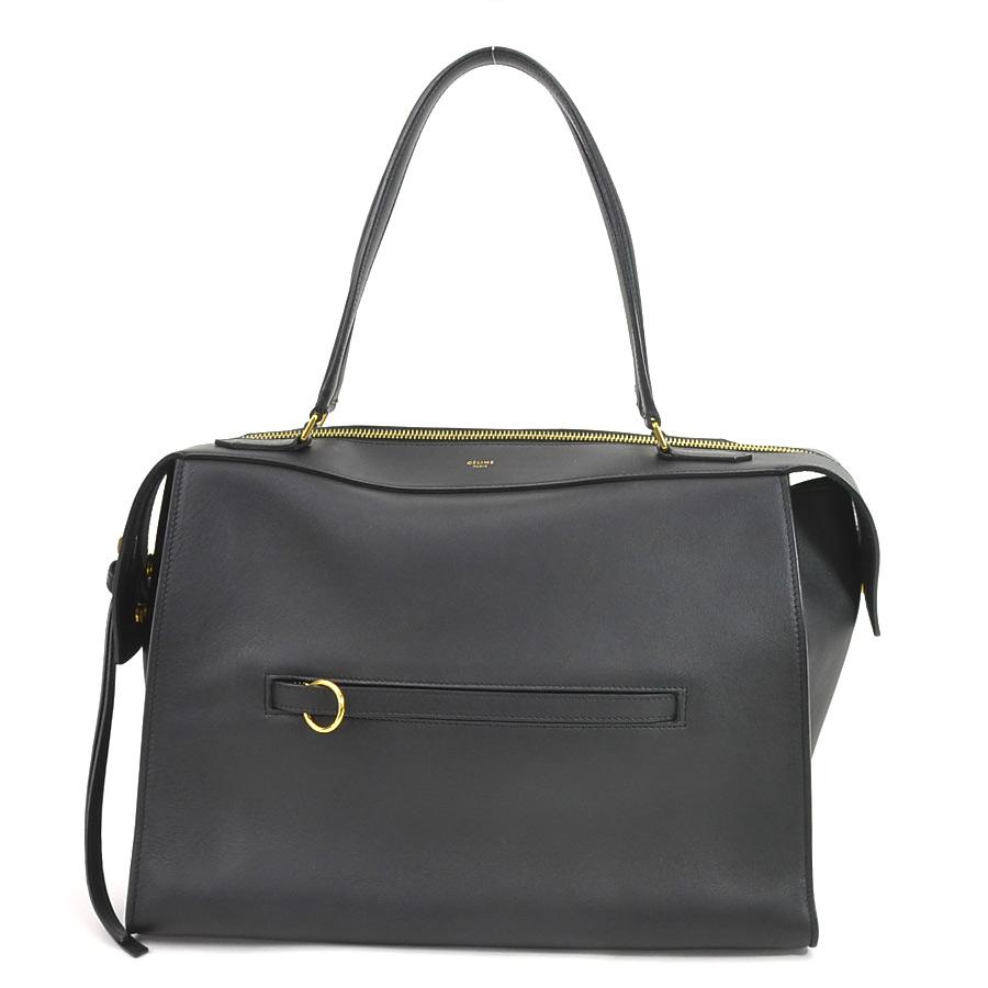 CELINE セリーヌ ハンドバッグ リングバッグ レザー ブラック CELINE セリーヌ ハンドバッグ リングバッグ レザー ブラック