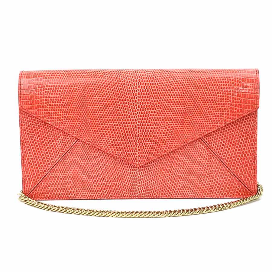 DELVAUX デルヴォー ショルダーバッグ クラッチバッグ リザード レッド