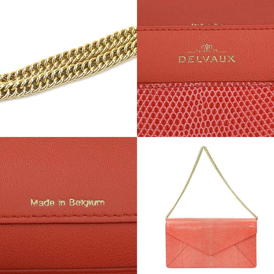 DELVAUX デルヴォー ショルダーバッグ クラッチバッグ リザード レッド