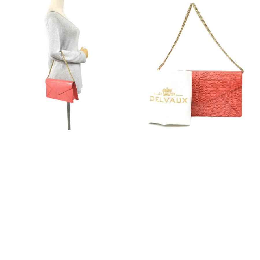DELVAUX デルヴォー ショルダーバッグ クラッチバッグ リザード レッド