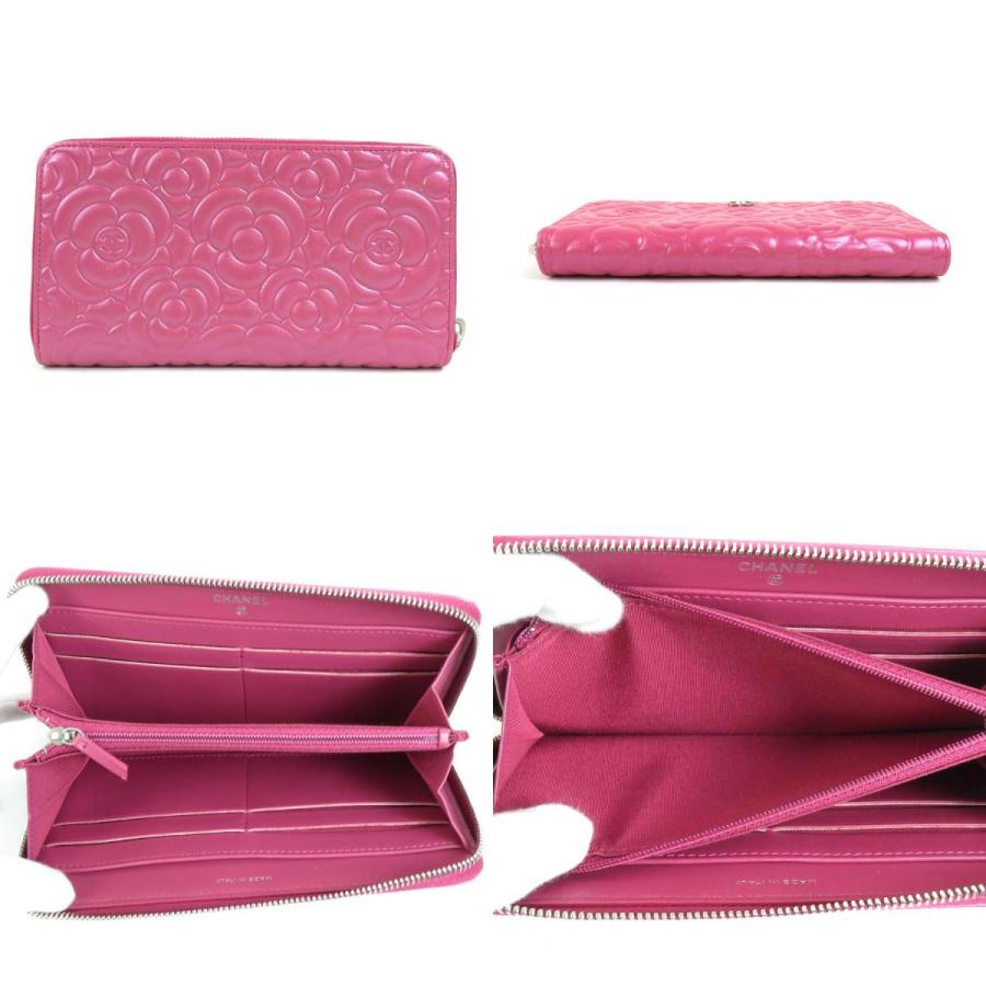 ！新品同然！　CHANEL シャネル　ラウンドファスナー　ピンク CHANEL シャネル ラウンドファスナー長財布 レザー ピンク系