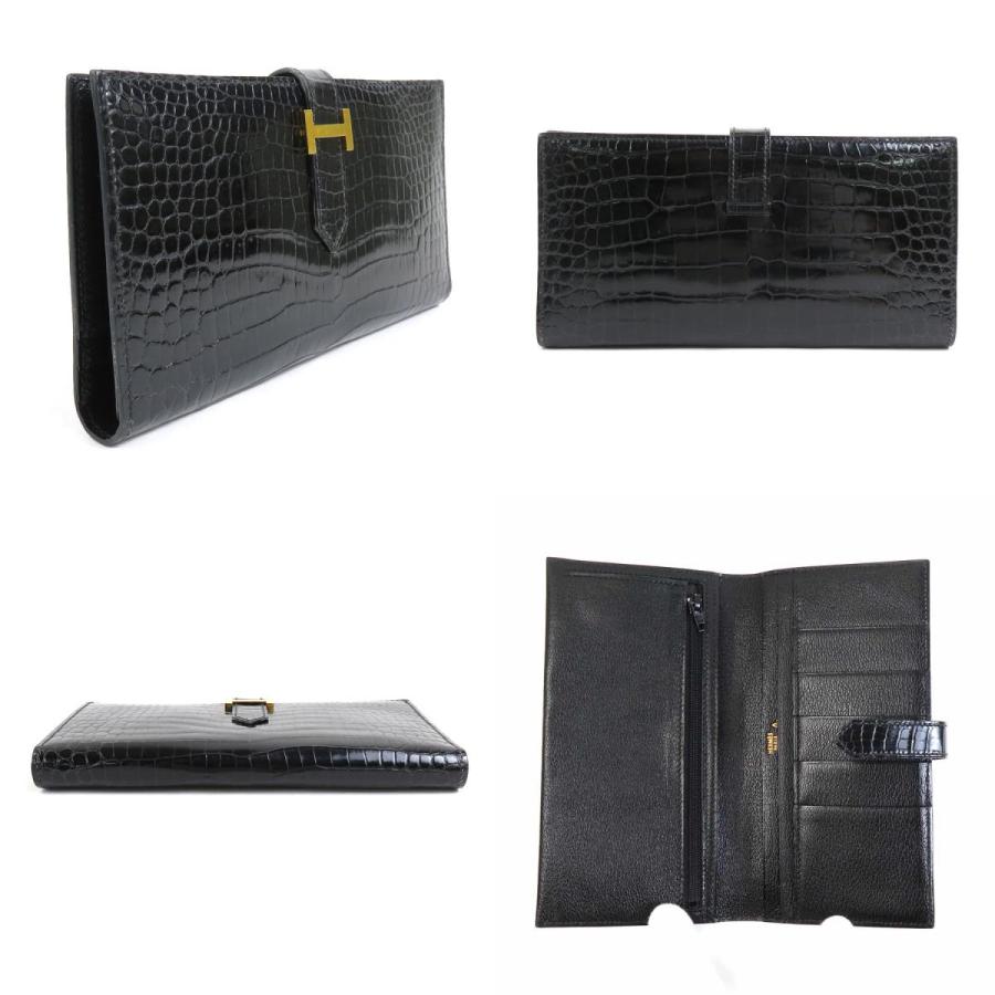 HERMES エルメス 二つ折り長財布 ベアンクラシック ポロサス